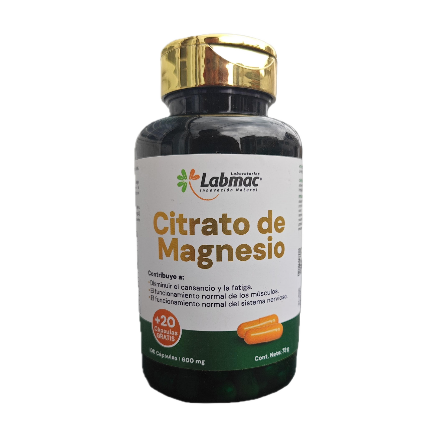 Citrato de Magnesio X 120 Cápsulas 600mg