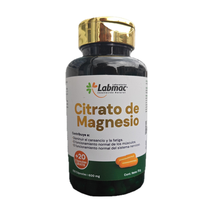 Citrato de Magnesio X 120 Cápsulas 600mg